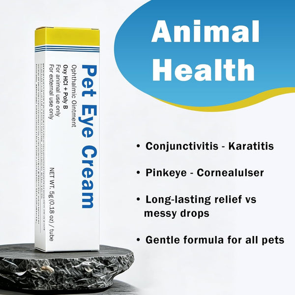 Starmixus Pet Eye Ointment, Soothes Irritation, Discharge & Tear Stains, Professional-Grade Eye Cream for Cats, Dogs, Horses, Birds, Cattle, Sheep and Puppies, Kitten - 1 Tube 5G (0.18Oz)5