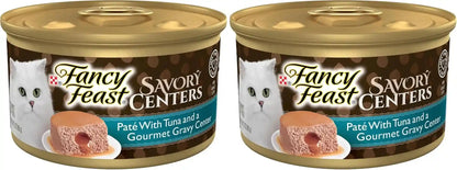 Purina Fancy Feast Savory Centers with Tuna Wet Cat Food Pate with Gourmet Gravy Center, 3 Oz Can, Adult Cat Food10