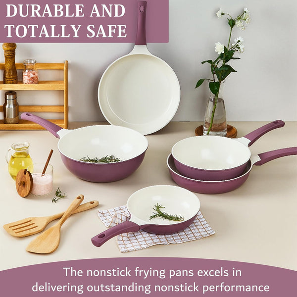 Non Stick Ceramic Wok Pan Skillet | Scratch-Resistant PFOA & PFOS Free Non Toxic Wok for Cooking | Compatible with Induction, Gas & Electric Stovetops (11 Inch)3