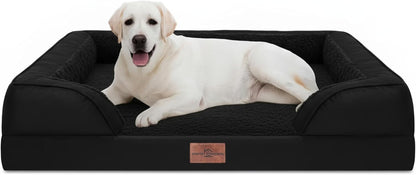 Comfort Expression Orthopedic Dog Bed for Extra Large Dogs with Bolster | Waterproof Dog Couch Bed with Washable Cover & Non-Slip Bottom, Supportive Egg Crate Foam XL Pet Bed, 42X30 Inch198