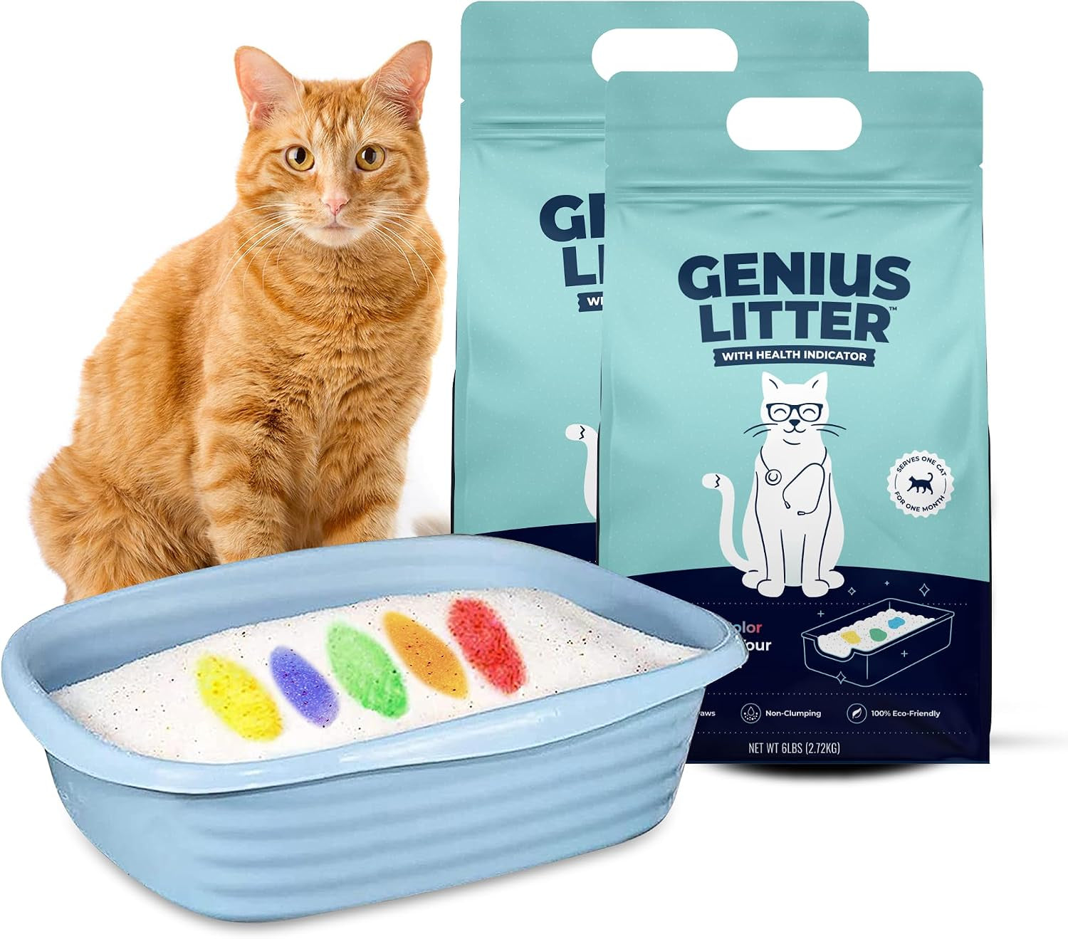 genius-litter-health-monitoring-cat-litter-featured-on-shark-tank-lightweight-crystal-silica-gel-non-clumping-dust-free-low-tracking-odor-control-for-indoor-cats-and-kittens-6-lb-bag