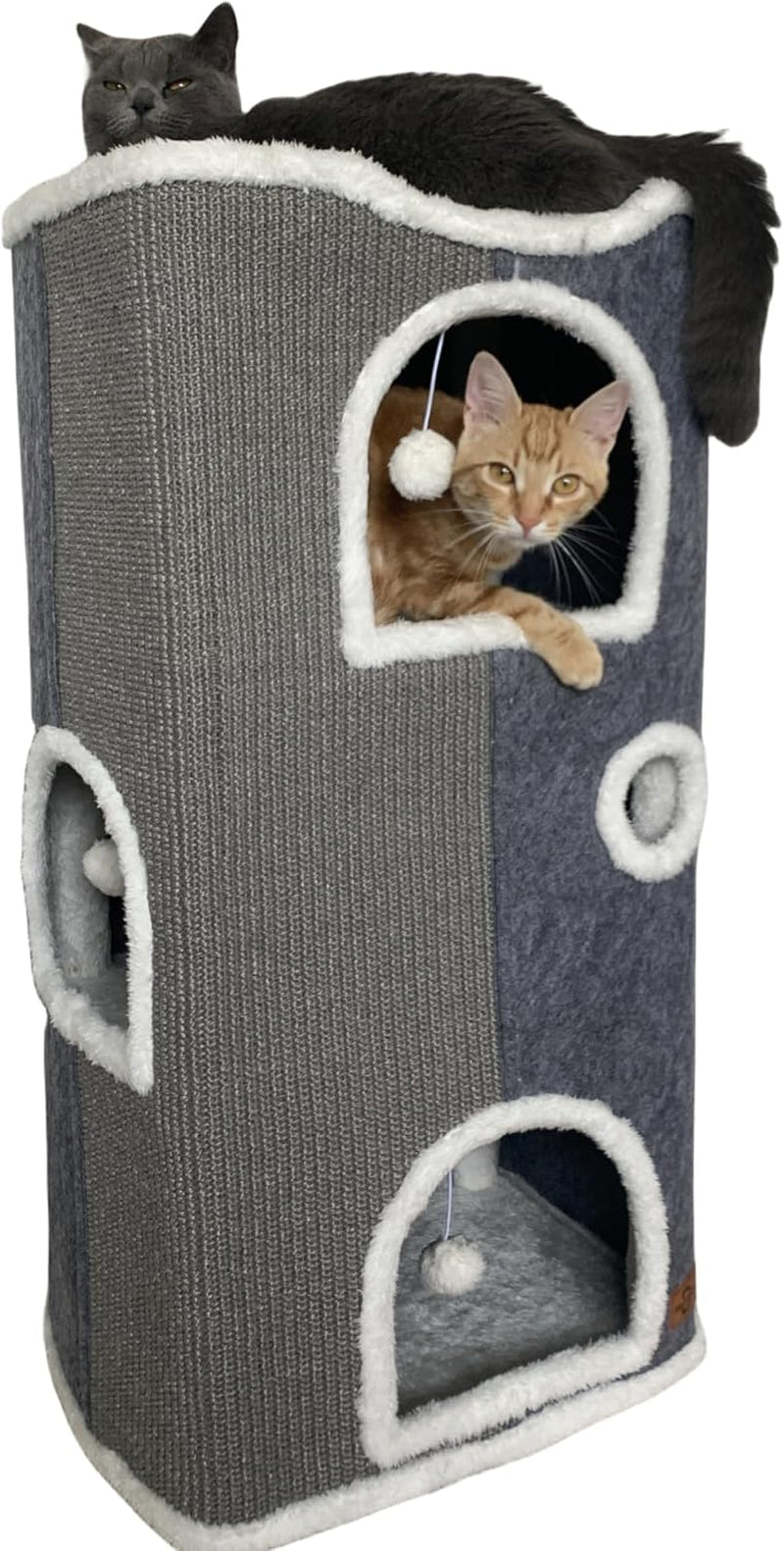 cat-bed-for-indoor-cats-covered-cat-cave-house-furniture-with-scratch-pad-foldable-cat-hideaway-hut-cute-cat-condo-with-soft-washable-mat-for-multi-small-pet-under-30-lbs-light-grey