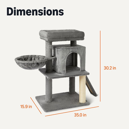 Amazon Basics Indoor Cat & Kittens Multi-Level Climbing Activity Tower with Scratching Posts, 2 Condos, FSC Certified, M - 30"(76.2Cm) H, Grey5