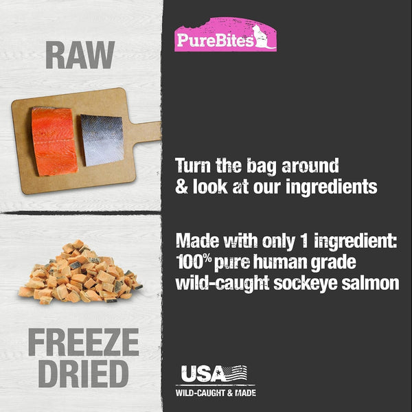 Purebites Freeze Dried Salmon Cat Treats 57G | 1 Ingredient | Made in USA (Packaging May Vary)4
