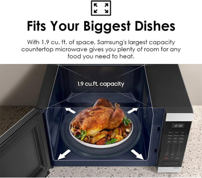 SAMSUNG 1.9 Cu. Ft. Countertop Microwave with Sensor Cooking, Stainless Steel, MS19DG8500SRAA4