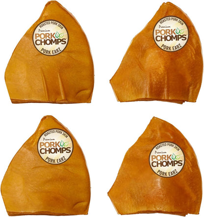 Pork Chomps Roasted Pork Skin Dog Chews, Ear Shapes, 10 Count8