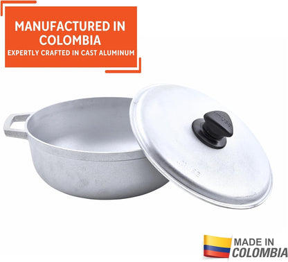 Traditional Caldero Made in Colombia with Lid, 4.8 Quart, Silver | Ideal for Rice and Stews, Perfect for Traditional Hispanic Recipes3