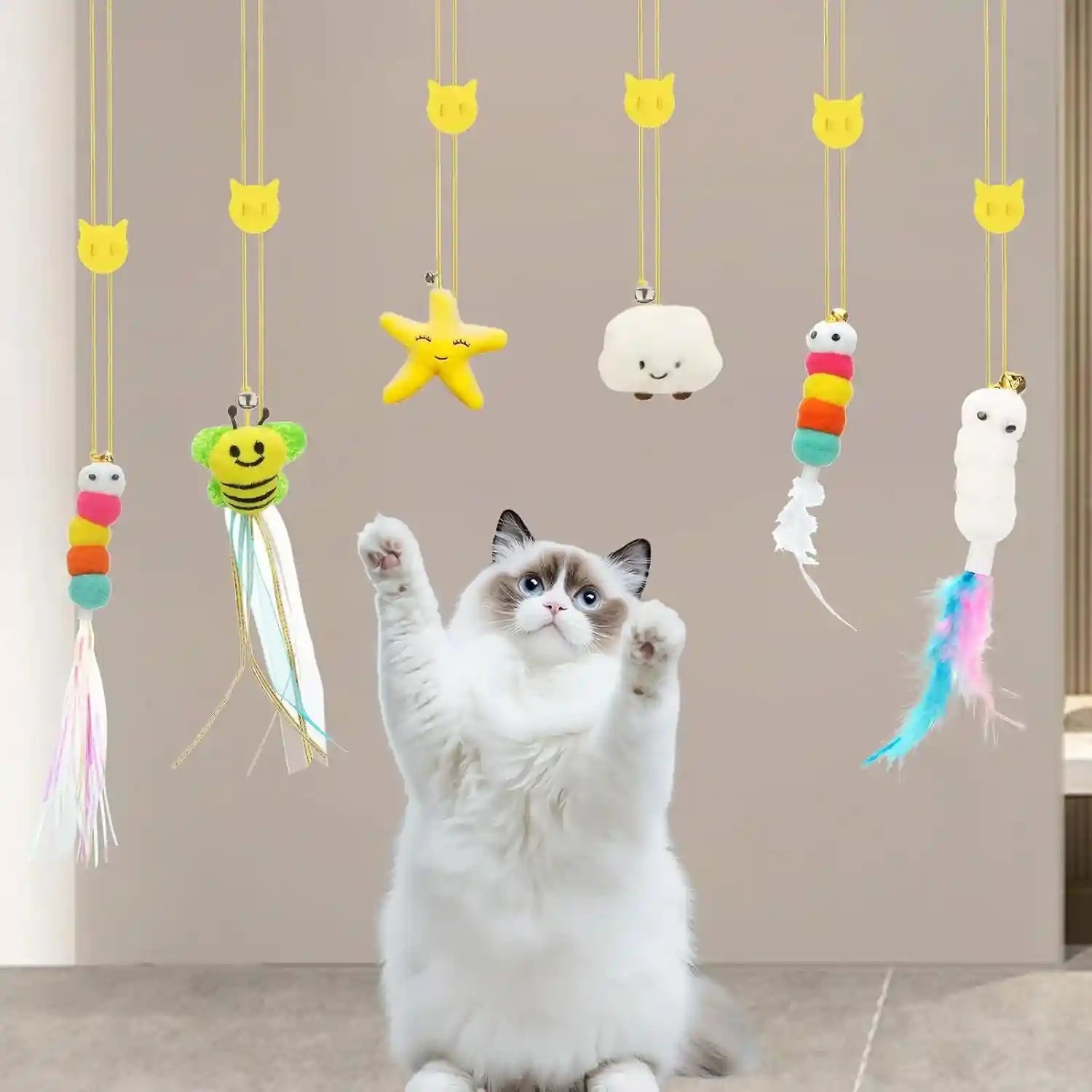 jiaron-6-pcs-interactive-cat-feather-toys-indoor-hanging-retractable-cat-toy-self-play-toys-make-fun-excecise