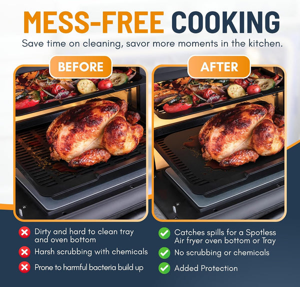 Toaster Oven Liners for Bottom of Oven (4 Pack) Reusable Non-Stick Heat Resistant Toaster Liners, Compatible with Breville, Cuisinart, Black & Decker, Dash, and More - Air Fryer Liners 12"X12" (Black)9