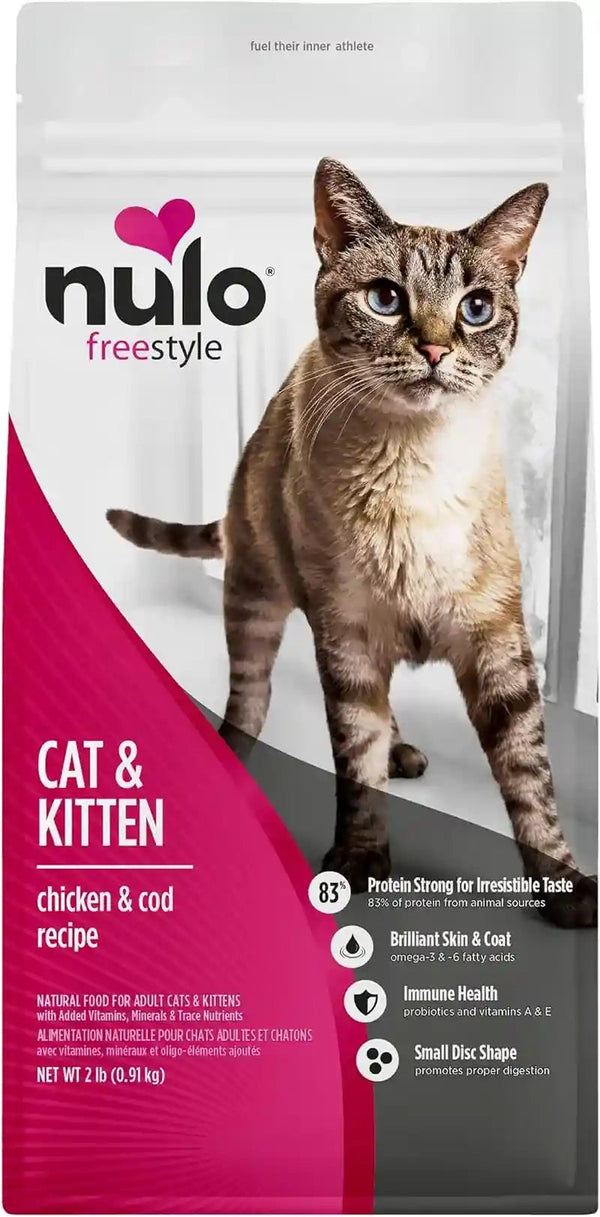 Nulo Freestyle Cat & Kitten Dry Food - Chicken & Cod Recipe, High Protein Grain Free Cat Food, Natural Kibble with Probiotics & Omega Fatty Acids, 4Lb Bag14