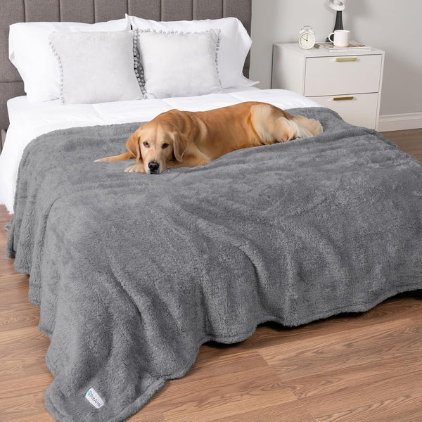 Petami Fluffy Waterproof Dog Blanket for Couch and Bed, Reversible Sherpa Pet Throw, Pee Proof Furniture Protector Sofa Cover, Washable Cat Blanket for Small Medium Dogs and Cats (Pink Blush, 24X32)34