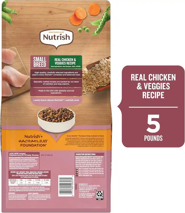 Nutrish Small Breed Dry Dog Food with Chicken, 5 Lb. Bag (Rachael Ray) | Suitable for Small Adult Dogs, Veterinarian Reviewed Formula, Made with No Artificial Flavors3