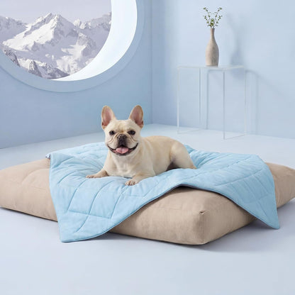 Luciphia Q-MAX>0.4 Cooling Dog Blanket Breathable Cold Pet Puppy Blue,29X40 | Silky Soft Self-Cooling; Summer Calming Mat; Easy Clean Washable; Lightweight Couch Protector for Dogs, Cats, and Puppies.1