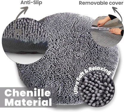 Muddy Mat® Cloud K-9 Dog Beds for Small Dogs & Cats, Soft & Relaxing round Dog Bed, Chenille Material, Removable Cover, Washable & Dryer Safe – Grey Small(25'X25')2