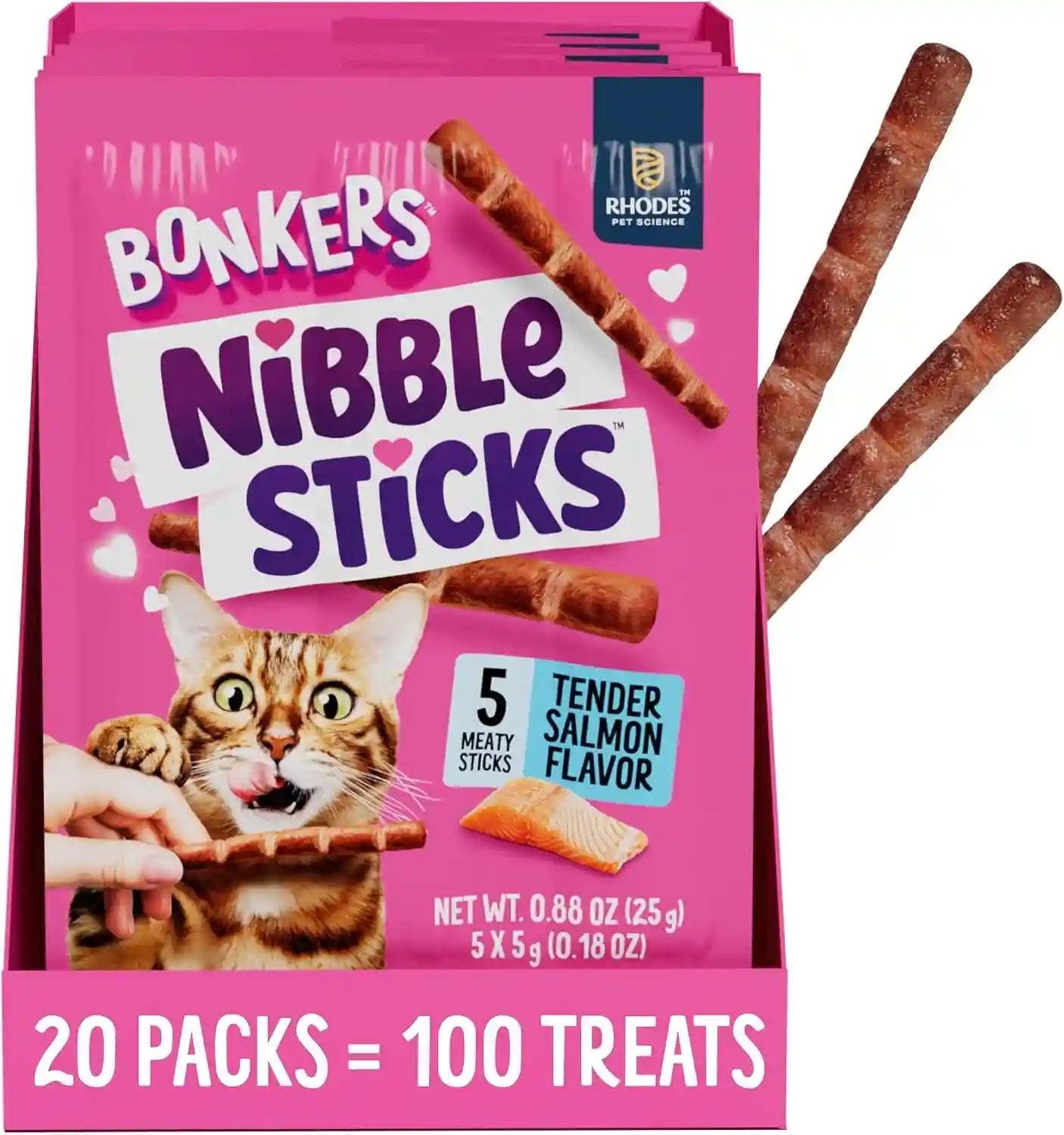 bonkers-nibble-sticks-soft-meaty-tender-salmon-flavor-cat-treats-5-sticks-pack-of-20