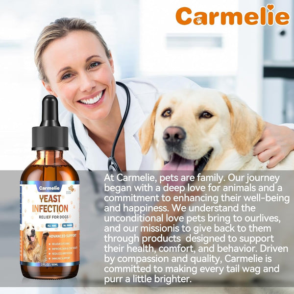 Carmelie Natural Yeast Relief for Dogs, Support Healthy Itch Relief, Ear Paw Discomfort Care, Itch Relief for Dog, Allergy Supports, Inflammation Relief for Dogs, 60Ml Bacon Flavor9