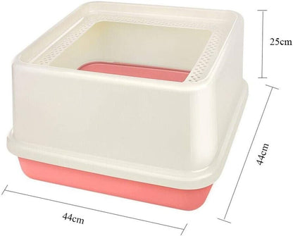 Dog Potty Training Toilet ﻿ Top Entrance Type Cat Litter Pot Semi-Closed Toilet Large Space Capacity Sand Bowl Pet Supplies(Blue)2