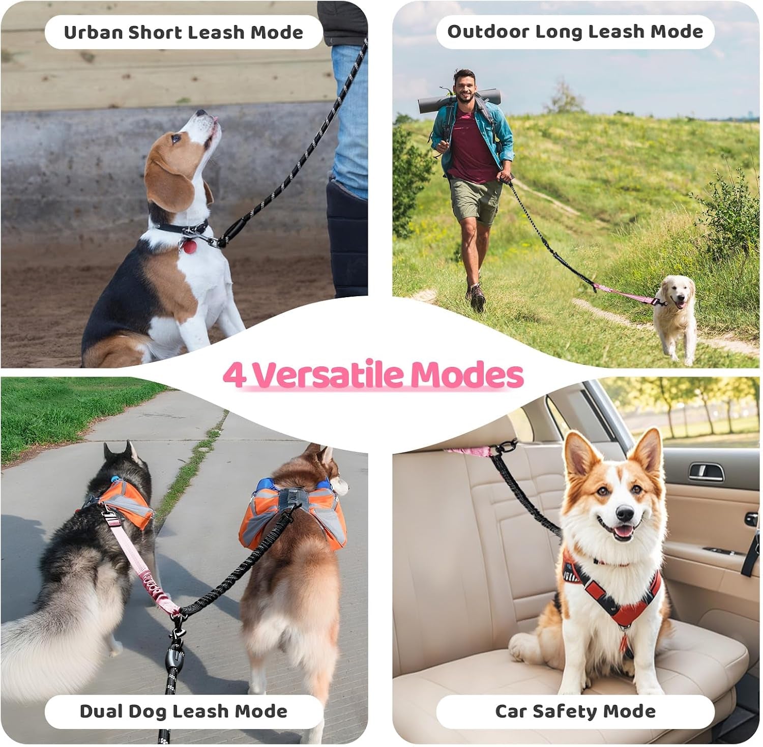 double-dog-leash-360-swivel-tangle-free-splitter-attachment-2-dogs-multi-functional-leashes-dual-rope-for-outdoor-walk-train-small-medium-large-two-pet-pink