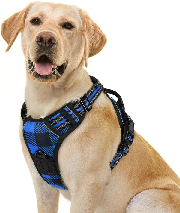 Rabbitgoo Dog Harness, No Pull for Large Dogs with 2 Leash Clips, Pet Vest | No Choke with Handle, Adjustable Soft Padded, Reflective, Easy Control for Walking, Black, Large20