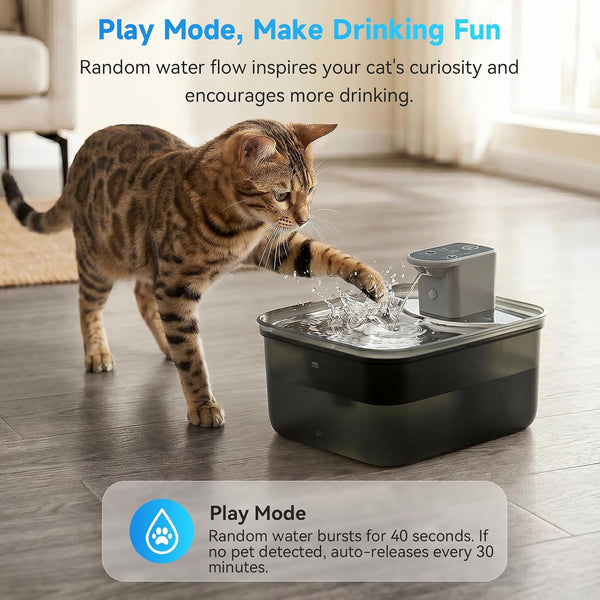 Wireless Cat Water Fountain, 118Oz/3.5L Battery-Operated Pet Fountain | 3 Smart Modes,4000Mah Large Capacity Rechargeable Battery Operated Cat Water Dispenser Ultra Quiet Bpa-Free, 1 Filter4
