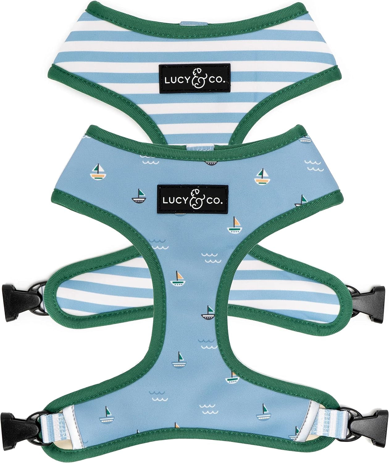 lucy-co-reversible-dog-harness-water-repellent-neoprene-dual-print-design-easy-swap-style-adjustable-comfort-fit-take-a-bow-reversible-harness-small