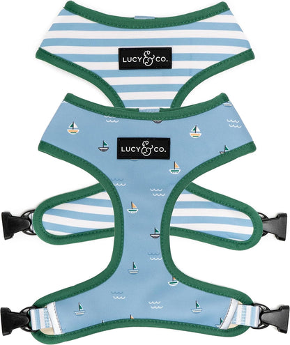 Lucy & Co. Reversible Dog Harness - Water-Repellent Neoprene, Dual-Print Design, Easy Swap Style, Adjustable Comfort Fit - Take a Bow Reversible Harness - Small20