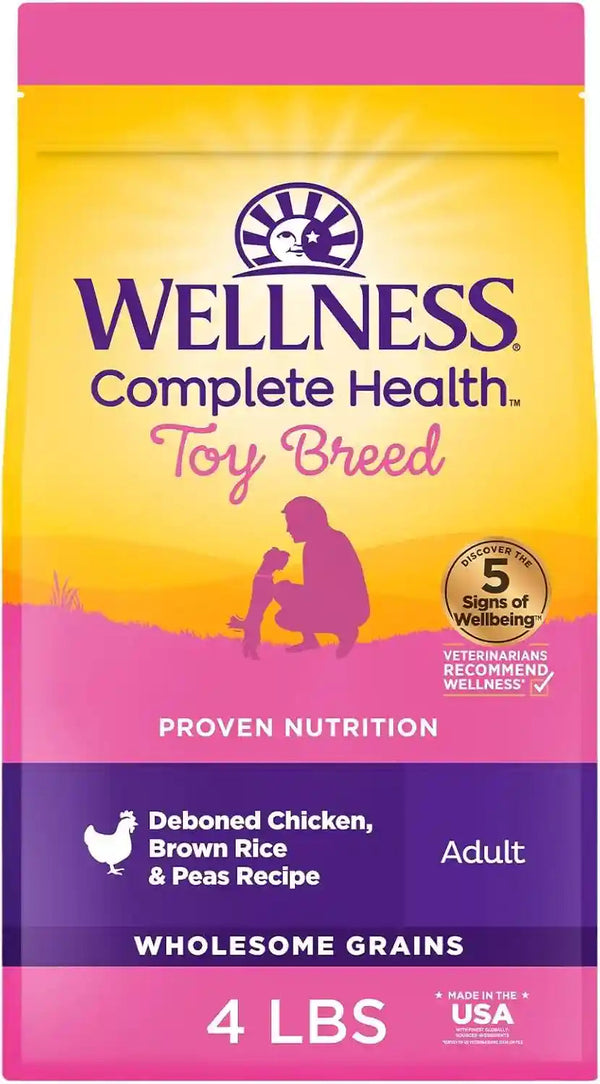 Wellness Complete Health Small Breed Adult Dry Dog Food, Wholesome Grain Kibble, Natural, Turkey and Oatmeal Recipe, 4 Lb Bag12