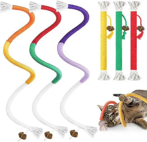 Tocirelo Cat Chew Rope Toy - 6Pack Cotton Cat Chew Toy for Teeth Cleaning, Interactive Kitten Teething Toys to Redirect Chewing from Cord, Cat Nip String Dental Toys for Bored Indoor Cats, 19.7Inch1
