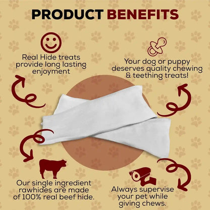 Real Hide All Natural Dog Chew Treats Rawhide Chips 1 Pound | All Natural Chew Treats, Premium Rawhide Chips, Grass Fed Free Range Beef Hide, Long Lasting, for All Dog Sizes3