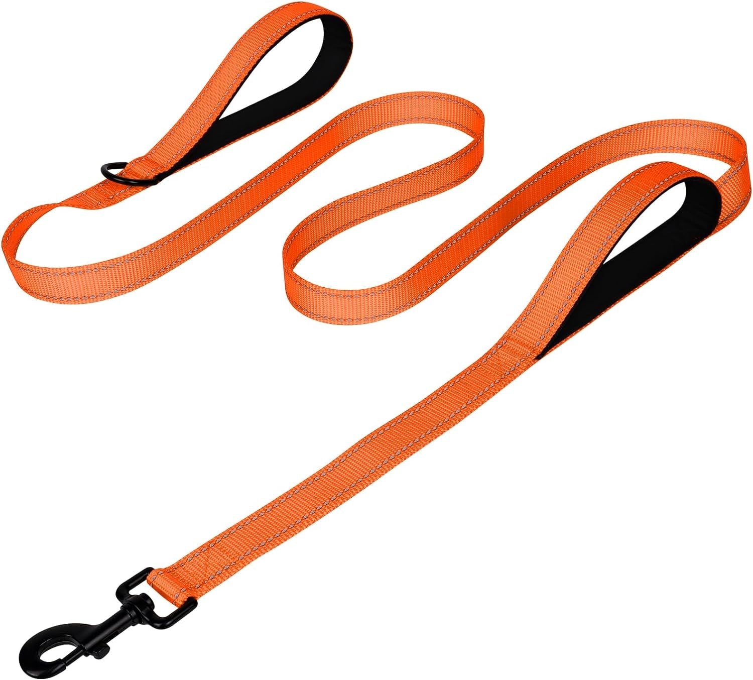 joytale-reflective-dog-leash-for-medium-large-dogs-6-ft-x-1-black-heavy-duty-nylon-webbing-padded-handle-for-comfort-visible-at-night-for-walking-training
