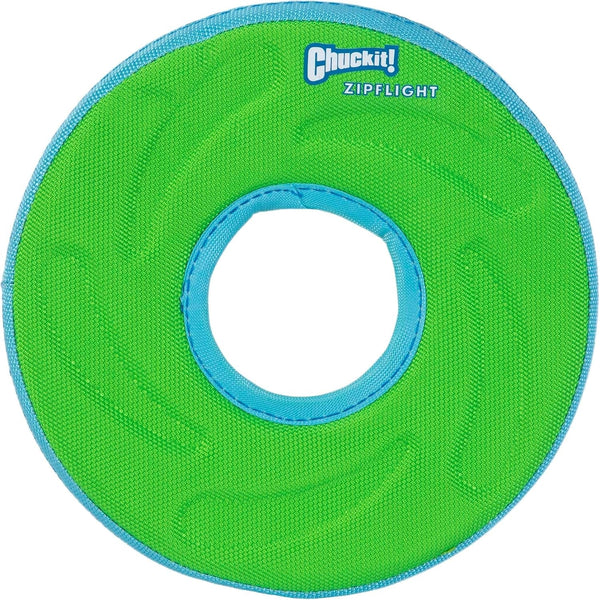 Chuckit! Amphibious Zipflight Floating and Flying Disc Dog Toy, Medium (8.5"), Assorted Colors (Orange and Blue/Green and Blue)12