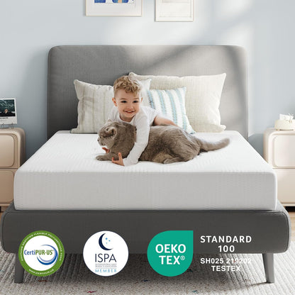 Twin Mattress, 5 Inch Twin Size Mattress, Gel Memory Foam Mattresses for Cooling Night Sleep & Pressure Relief, Colchones Fiberglass Free Certipur-Us Certified8