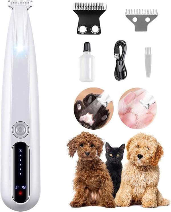 2026 New Pet Precision Trimmer, Dog Paw Trimmer with LED Light, Ultra Quiet | IP68 Waterproof, Dual-Speed Motor, Suit for Trimming Paw, Ear, Face, Butt, Eyebrows, USB Rechageble1