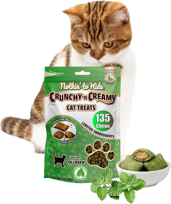Fieldcrest Farms Collagen Cat Treats, Catnip, Crunchy & Creamy, 3 Oz Pouch | Supports Skin, Coat & Joints, High Protein, No Wheat or Soy, Great for Training & Rewards, All Life Stages1