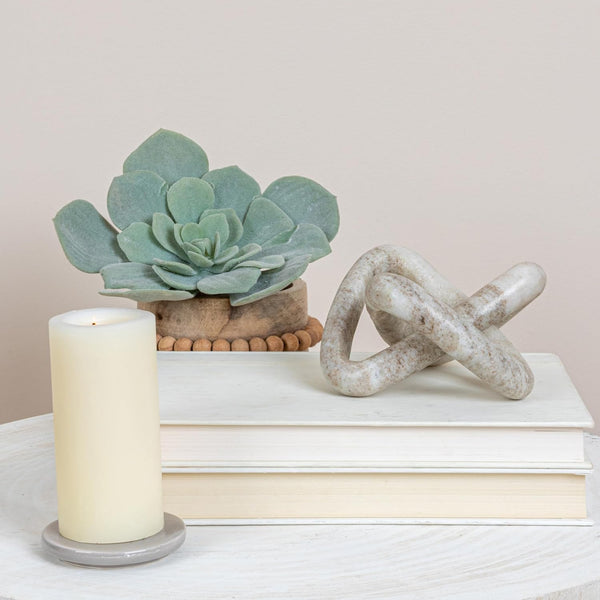 Creative Co-Op Modern Decorative Marble Link Knot, Beige8