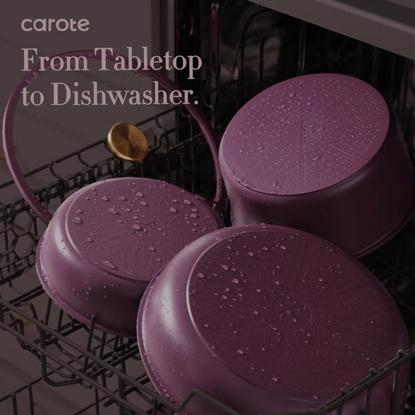 21Pcs Pots and Pans Set Non Stick, Detachable Handle Cookware Sets | Ultra Nonstick, Space Saving, Dishwasher & Oven Safe, Non-Toxic Kitchen/Apartment/Camping/Rv/ Traveling, Purple7