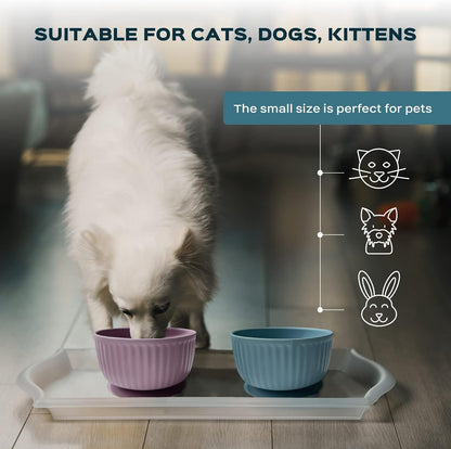Cat Bowls with Suction Cup 13 Oz — Elevated Silicone Pet Dish with Non-Slip Bottom for Dry Food, Wet Food and Water (Terracotta)3