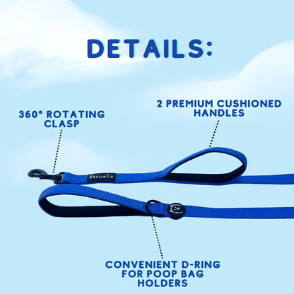 Shawnco Dream Walk Dog Leash- Premium, Nylon Pet Leash with Soft Neoprene Handle for Small, Medium and Large Dogs (ICY Lilac, M/L 6FT W/ 2 Handles)3