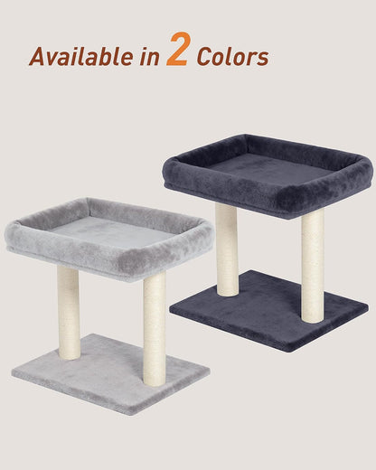 19" Small Cat Tree with Scratching Post for Indoor Cats with Perch | Dark Gray, Removable 19"×15.8" Perch Bed, Dual Natural Sisal Scratcher,Small Cat Tower,Space-Saving8