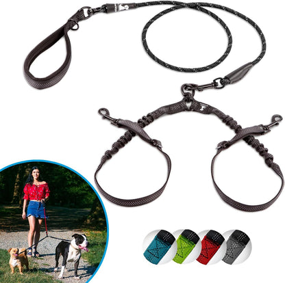 Sparklypets Double Dog Leash for 2 Dogs – Rope Bungee Dual Leash for Medium and Large Breeds with Padded Handles & Tangle Free (Teal, Medium/Large)29