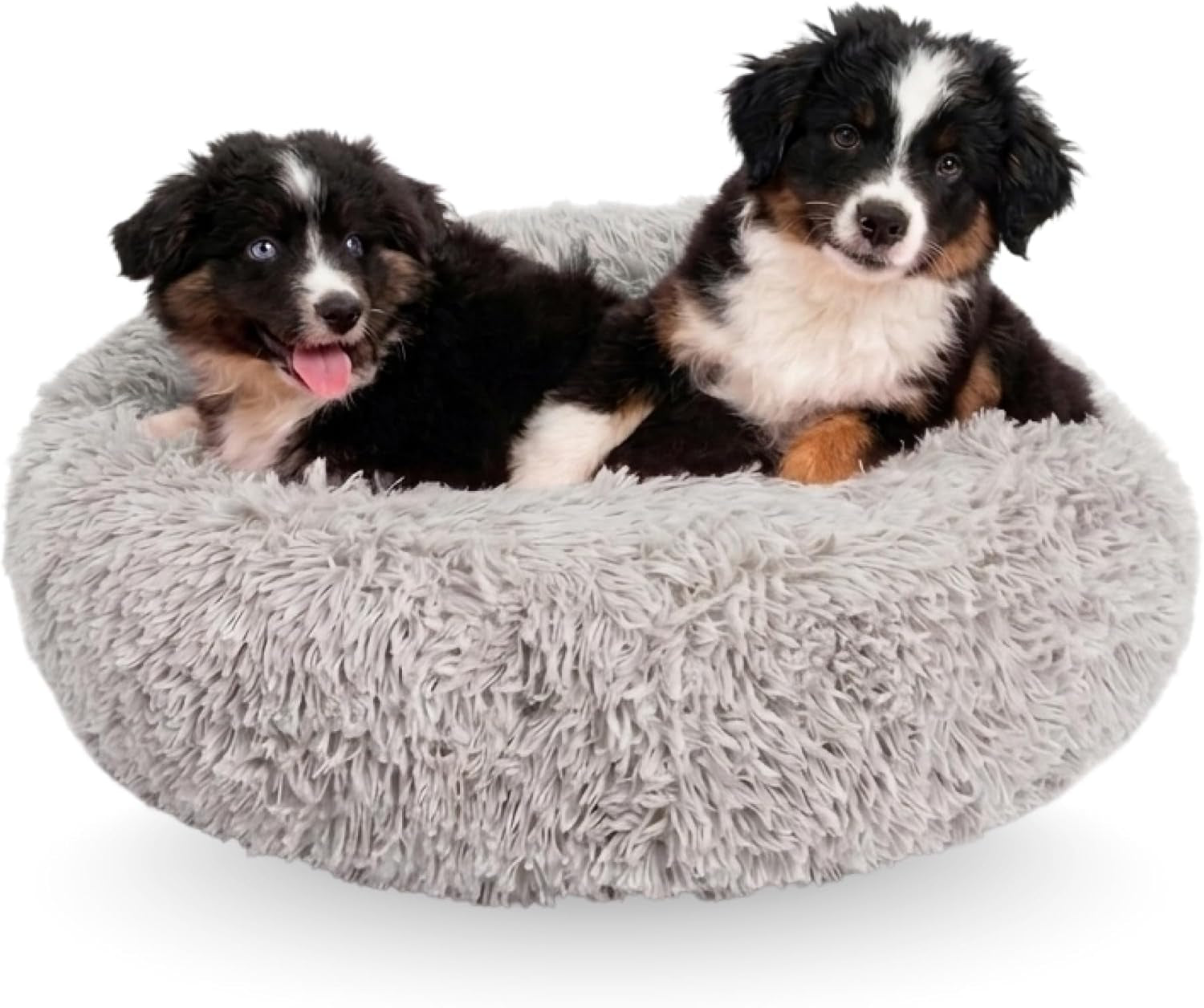 active-pets-premium-medium-donut-dog-bed-fits-up-to-45-lbs-machine-washable-cushion-plush-long-pile-faux-fur-fabric-portable-beige-pet-bed-furniture-for-puppies-adult-canines-cats