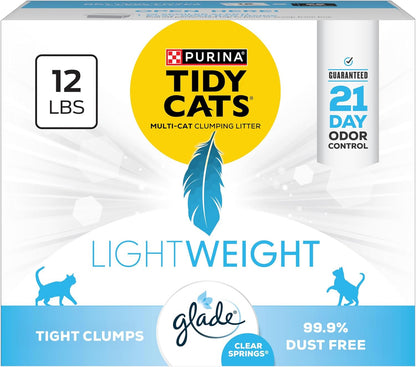Purina Tidy Cats Lightweight with Glade Clear Springs Multi-Cat, Clumping, Low Dust, Scented Cat Litter - 17 Lb. Box10