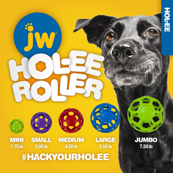 JW Pet Hol-Ee Roller Dog Toy Puzzle Ball, Natural Rubber, Extra Large (7.5 Inch Diameter), Colors May Vary, (Count of 1)4