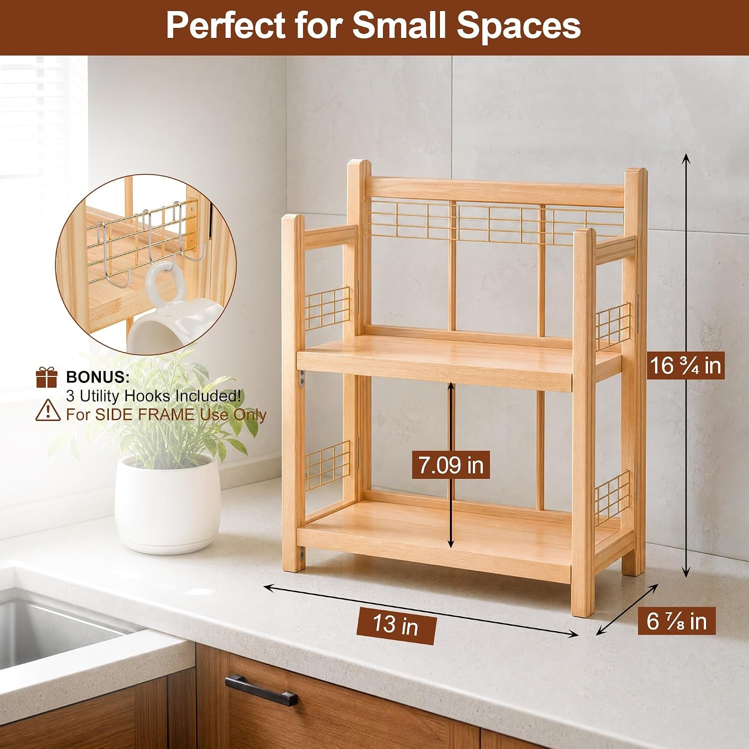 no-assembly-coffee-bar-organizer-2-tier-coffee-station-shelf-foldable-oak-wood-shelf-coffee-station-accessories-storage-for-syrup-pod-3-hooks-for-mugs-kitchen-condiment-rack-natural