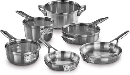 Calphalon Premier Space-Saving Stainless Steel Pots and Pans, 10-Piece Cookware Set | Stackable Space-Saving Pots and Pans Set with Stay Cool Handles and Aluminum Core for Even Cooking2