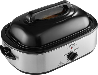 Electric Roaster Oven with Defrost & Warm Function, 18 QT Turkey Roaster Oven with Self-Basting Lid, 1450W, Adjustable Temperature, Removable Pan & Rack, Fits Turkeys up to 22LBS10
