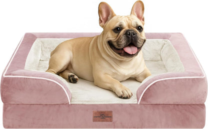 Comfort Expression Orthopedic Dog Bed for Extra Large Dogs with Bolster | Waterproof Dog Couch Bed with Washable Cover & Non-Slip Bottom, Supportive Egg Crate Foam XL Pet Bed, 42X30 Inch48
