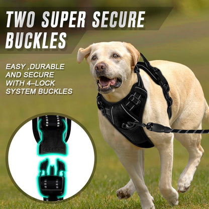 BARKBAY No Pull Dog Harness Front Clip Heavy Duty Reflective Easy Control Handle for Large Dog Walking(Black,L)4