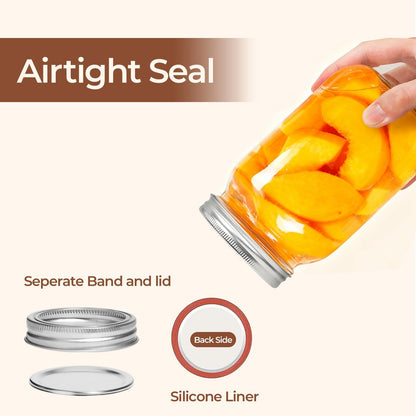 32 Oz Wide Mouth Mason Jars 2 Pack Large Glass Jars with Lids | Bpa-Free Materials, Quart Size, Chunky Salsa, Canning Pickling Sauce, Meal Prep Salad, Sourdough, Jam Jelly, Meal Prep3