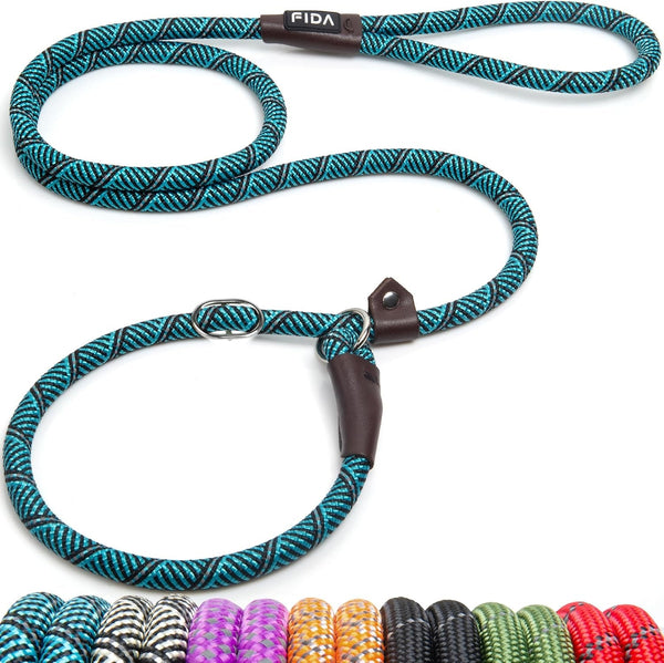 Fida Durable Slip Lead Dog Leash, 6 FT X 1/2" Heavy Duty Dog Loop Leashes, Comfortable Strong Rope Slip Leash for Large Medium Dogs, No Pull Pet Training Lead with Highly Reflective(1/2", Black)32
